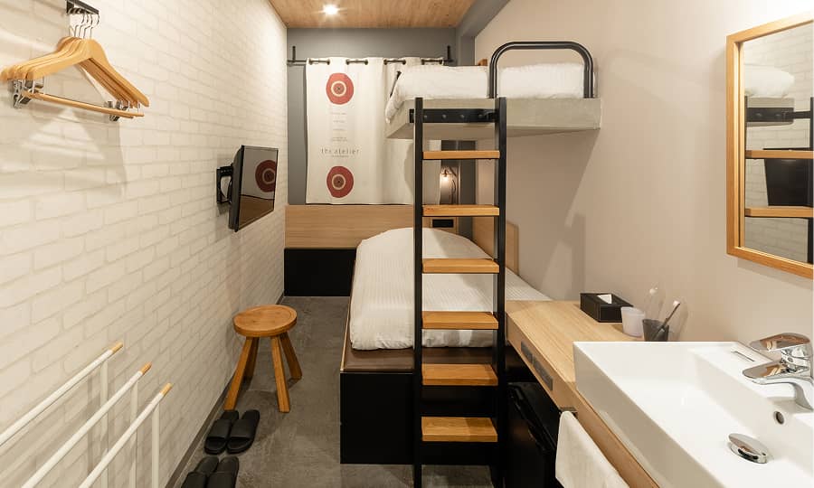 ツインルーム（パンクベッド）の部屋正面からの画像